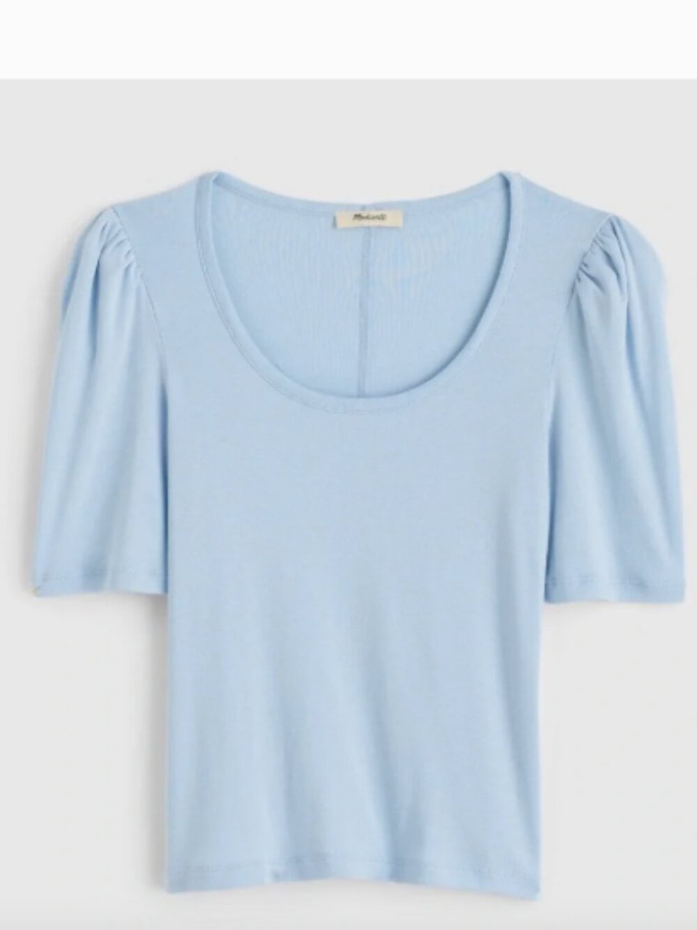 NWT Baby Blue Madewell Puff-Sleeve Scoopneck Tee (S)